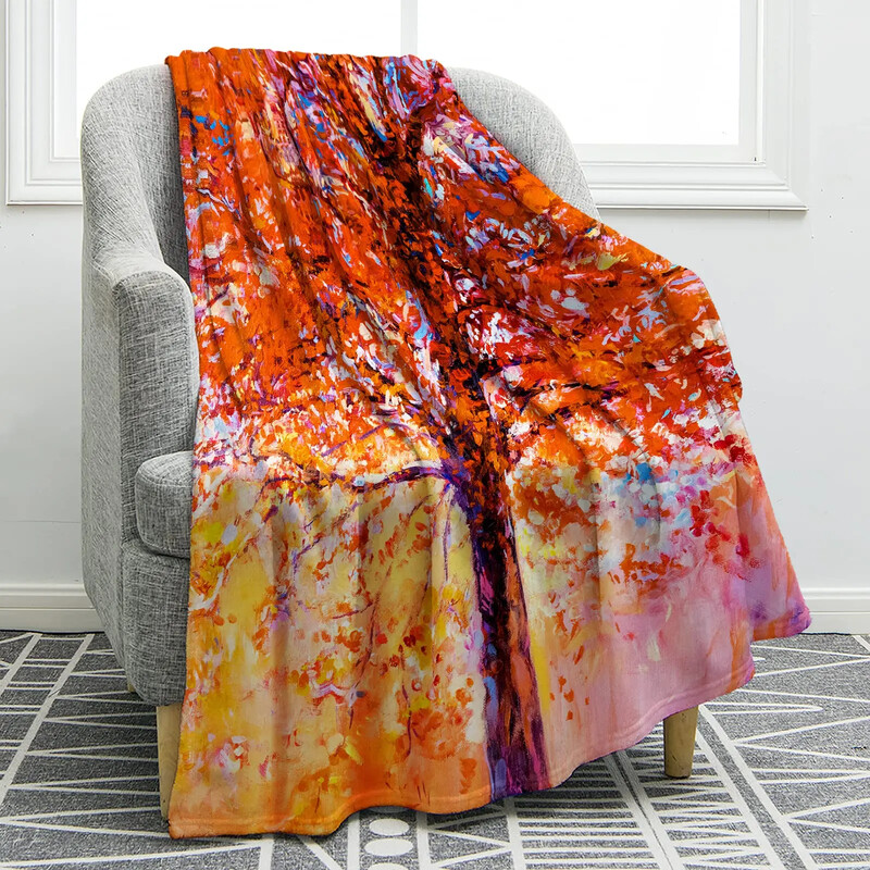 Unistav metsatekk Looduspuu populaarsed päkapikud viskavad sileda pehme hubase prindiga tekk diivanile tooli voodile Kontori sünnipäevakingitused