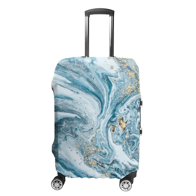 Husă pentru bagaje din marmură aurie, elastică, lavabilă, protector pentru valiză, anti-zgârieturi, pentru valiza de 18-32 inci