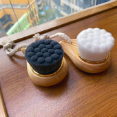 Veido natūralaus pušies medžio rankenėlės valymo šepetys Grožio įrankiai Minkšti Fber plaukai Rankinis šepečių valymas Veido šepetėliai Odos priežiūra