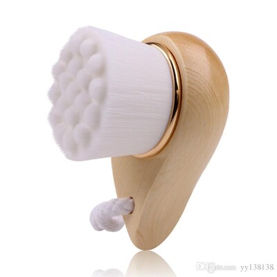 Veido natūralaus pušies medžio rankenėlės valymo šepetys Grožio įrankiai Minkšti Fber plaukai Rankinis šepečių valymas Veido šepetėliai Odos priežiūra