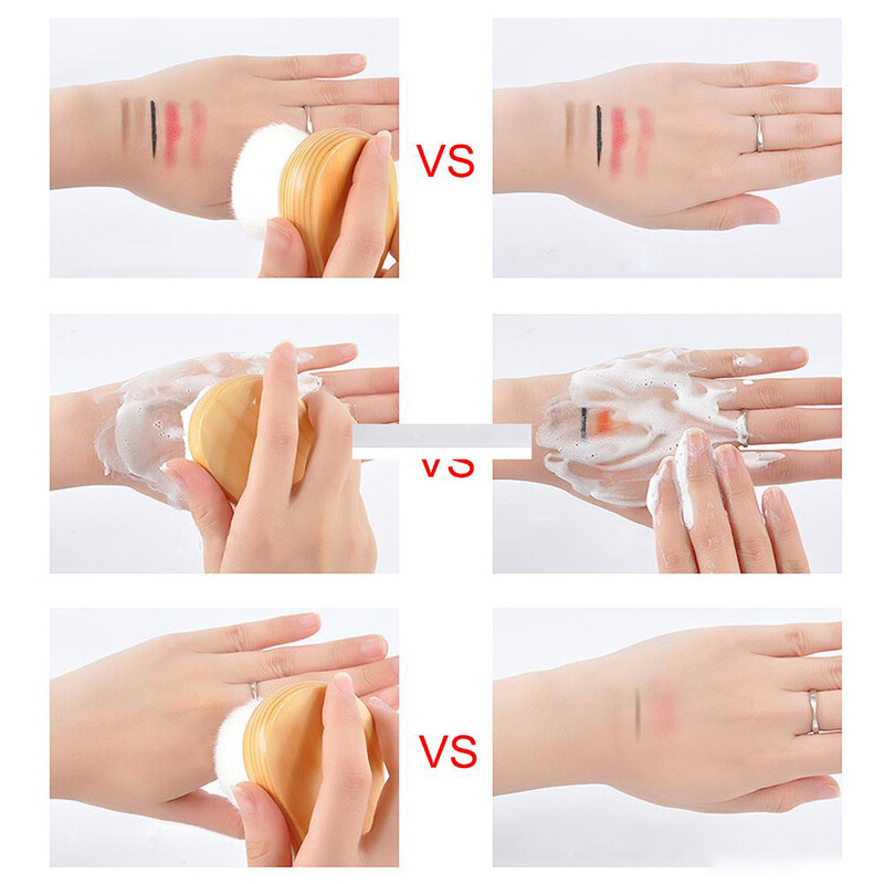 Veido natūralaus pušies medžio rankenėlės valymo šepetys Grožio įrankiai Minkšti Fber plaukai Rankinis šepečių valymas Veido šepetėliai Odos priežiūra