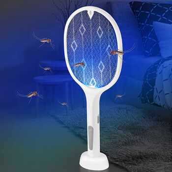 Fly Racket 5W LED Επαναφορτιζόμενο Bug Bat Ηλεκτρική φορητή συσκευή ελέγχου παρασίτων, Star Moon, Ροζ