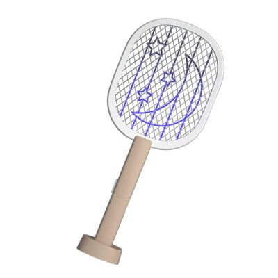 Fly Racket 5 W LED uzlādējama sikspārņa elektriskā pārnēsājama kaitēkļu kontroles ierīce, Star Moon, rozā