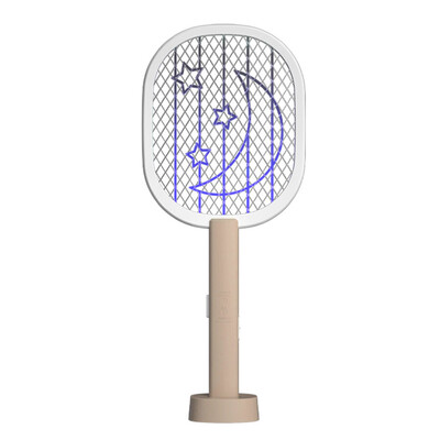 Fly Racket 5W LED Laetav Bug Bat elektriline kaasaskantav kahjuritõrjeseade, Star Moon, roosa