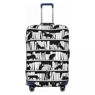 Κάλυμμα βαλίτσας Library Cats Holiday Blue Cats Χρήσιμη θήκη αποσκευών Business Protector