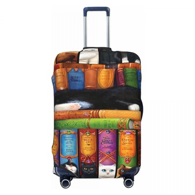 Κάλυμμα βαλίτσας Library Cats Holiday Blue Cats Χρήσιμη θήκη αποσκευών Business Protector