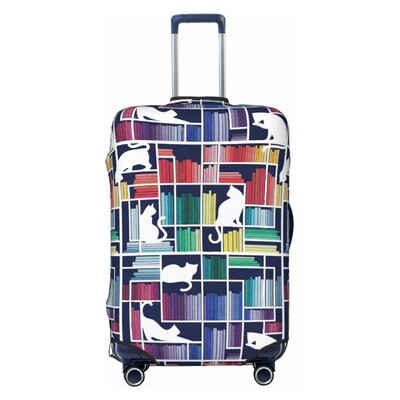 Κάλυμμα βαλίτσας Library Cats Holiday Blue Cats Χρήσιμη θήκη αποσκευών Business Protector
