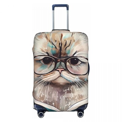 Κάλυμμα βαλίτσας Library Cats Holiday Blue Cats Χρήσιμη θήκη αποσκευών Business Protector