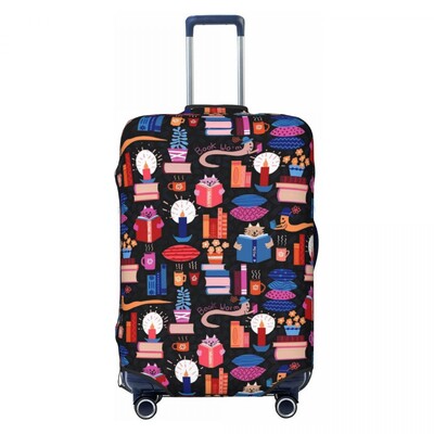 Κάλυμμα βαλίτσας Library Cats Holiday Blue Cats Χρήσιμη θήκη αποσκευών Business Protector
