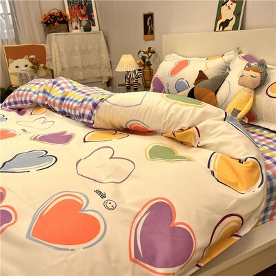 Jaapani euro voodipesukomplekt, kaheinimesevoodi komplekt, tekikott, võrega pestud puuvillane lina, suur kaheinimesevoodi, 4 tükki