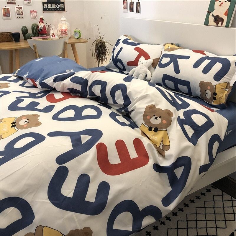 Jaapani euro voodipesukomplekt, kaheinimesevoodi komplekt, tekikott, võrega pestud puuvillane lina, suur kaheinimesevoodi, 4 tükki