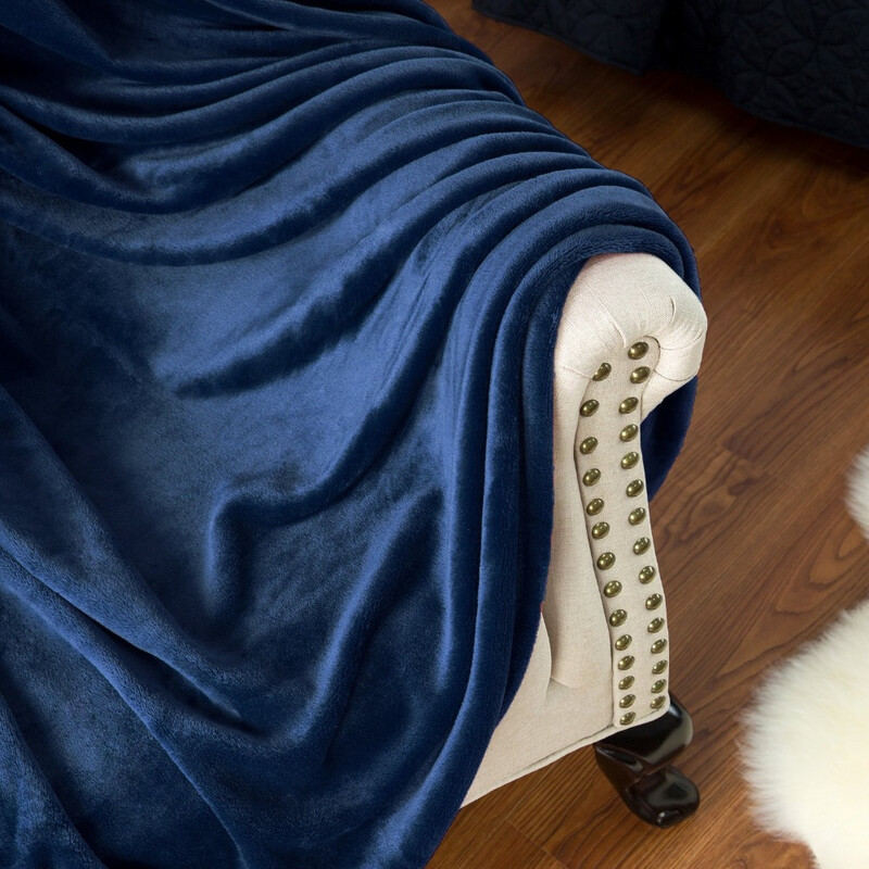 Žieminės flanelinės antklodės lovoms 230Gsm Tvirta mėlyna Minkšta Šilta plona koralų vilnos lovatiesė Sofos užvalkalas Dirbtinio kailio pledas antklodė