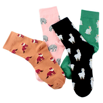 Peonfly brand Japan Harajuku Rabbit Cat Fox Animals Γυναικείες κάλτσες Kawaii Cute Women Cartoon Funny Socks Eu35-40