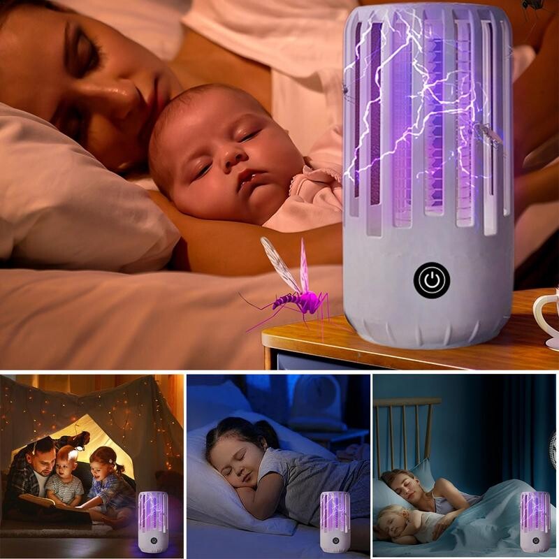 3000V 5W muselių užtrauktukas 360 apšvietimas USB elektrinis muselių užtrauktukas vandeniui atsparus vaisinis muselių užtrauktukas nešiojamasis musių gaudyklė elektrinis uodų žudikas