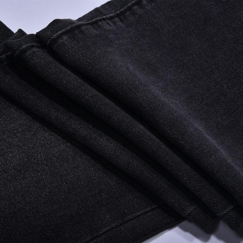 Moteriškos tiesios džinsinės kelnės Bėgiotojų apranga Didelių dydžių, labai mažo ilgio aukštu juosmeniu, retro vientisos, senos laisvos, labai platėjančios kelnės