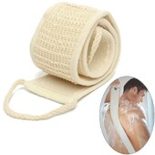1 ks Prírodná mäkká exfoliačná lufa, nástroj na čistenie tela a pokožky, unisex masážna špongia na čistenie kúpeľov, zadný popruh