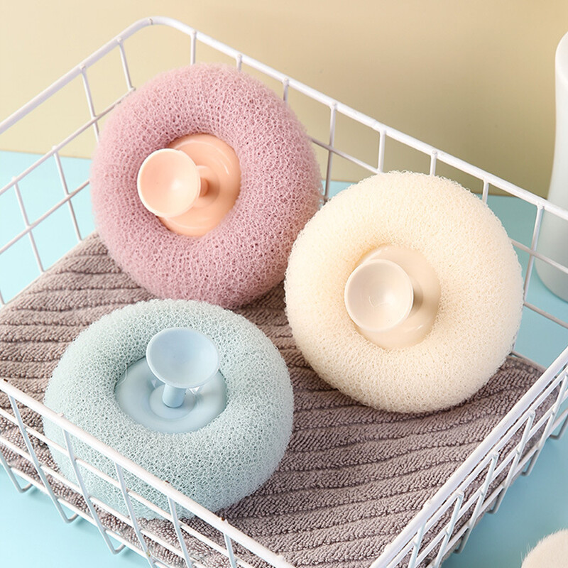 Okrúhle mäkké sieťované ručné guľôčky do kúpeľa, čistiaca kefa na sprchovací kút, čistič tela, exfoliačné čističe, guľôčky do kúpeľa, doplnky do kúpeľa