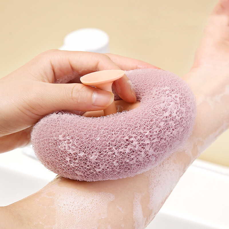 Okrúhle mäkké sieťované ručné guľôčky do kúpeľa, čistiaca kefa na sprchovací kút, čistič tela, exfoliačné čističe, guľôčky do kúpeľa, doplnky do kúpeľa