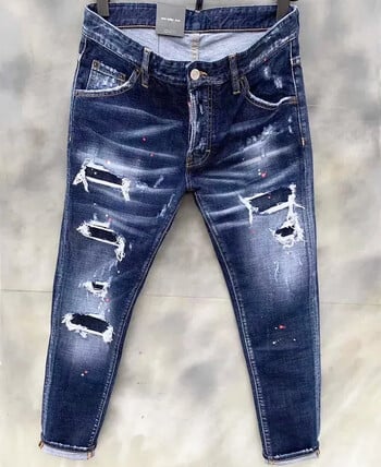 Dsq2 Ανδρικό Stretch Skinny Jeans Ποιότητα Ανδρικό Κλασικό Πολυτελές Μπλε Τζιν Παντελόνι Ανδρικό Street Slim Εφαρμογή Σκισμένο Τζιν D2 Μέγεθος 44-54