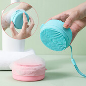 Perie de baie portabilă Scrubber pentru baie agățată Carcasă de săpun Perie de baie din silicon Perie de baie de masaj Perie tactilă de păr