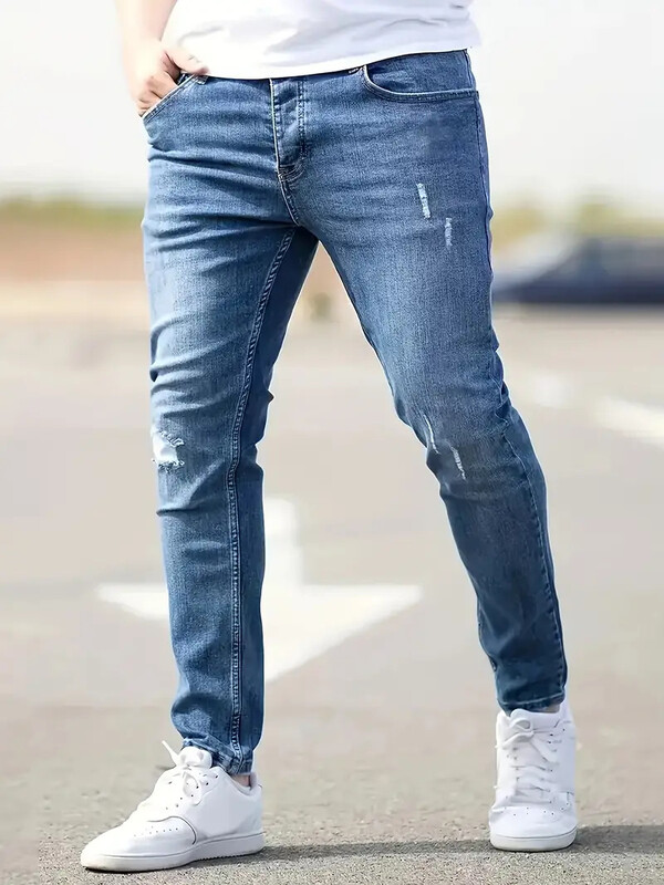 Pánske džínsy, ležérne úzke nohavice, strečové džínsové nohavice, mužské slim fit rovné nohavice, módne džínsy, pevné ceruzkové nohavice, pánske oblečenie