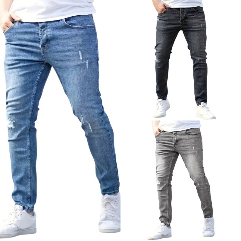 Pánske džínsy, ležérne úzke nohavice, strečové džínsové nohavice, mužské slim fit rovné nohavice, módne džínsy, pevné ceruzkové nohavice, pánske oblečenie