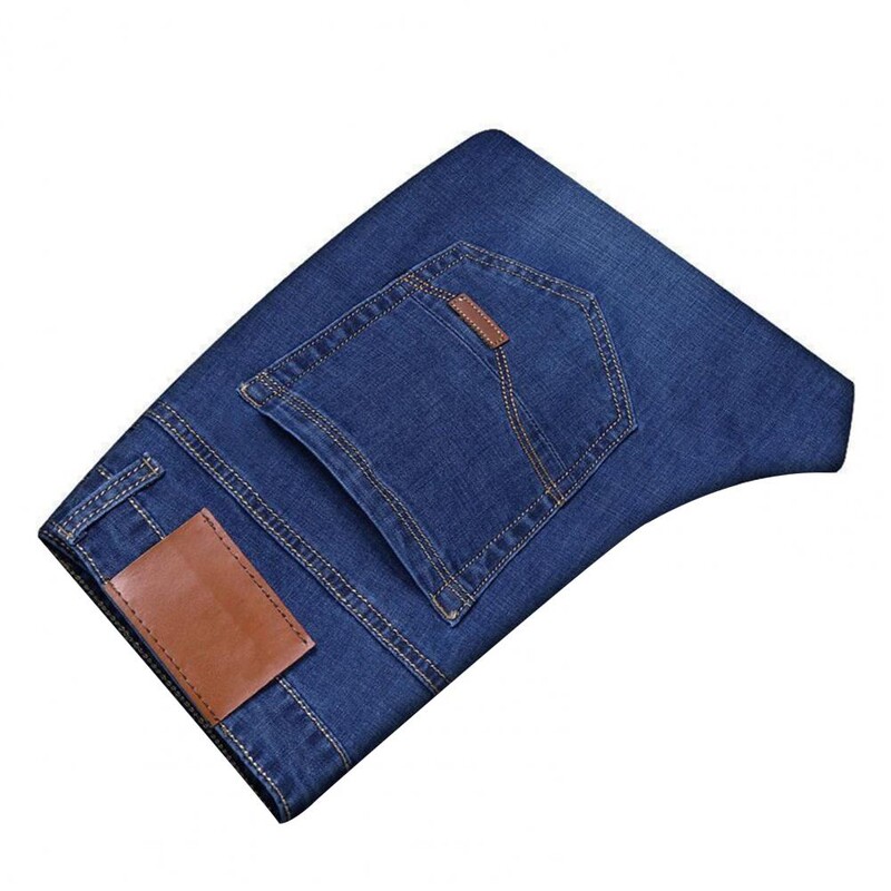 Vyriški džinsai Laisvalaikio tiesūs tamprūs madingi klasikiniai mėlyni juodi darbiniai džinsiniai kelnės Vyriški prekės ženklo drabužiai