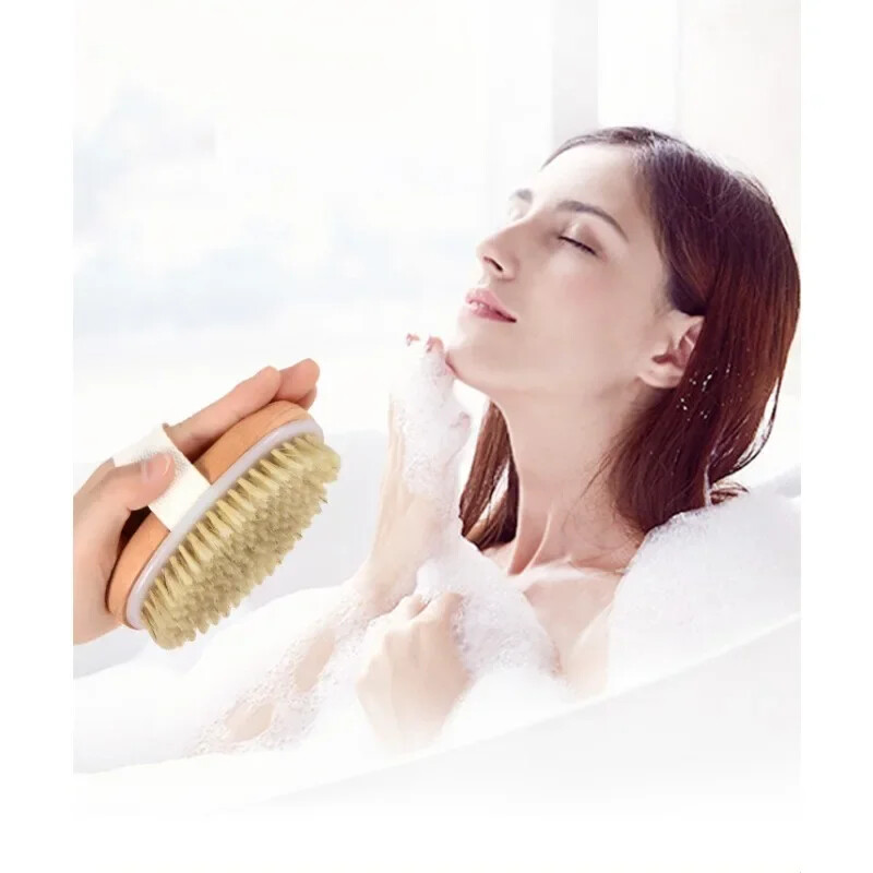 2 viename sausai odai kūno šepetėlis natūralių šerių negyvos odos šalinimo priemonė nuo celiulito šveičia kraujotaką sveikai masažo priemonės