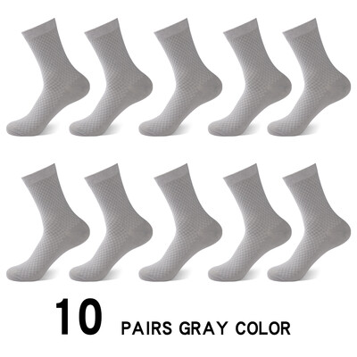 Visokokvalitetne 10 pari/lot muških kompresijskih dugih čarapa od bambusovih vlakana Muške crne muške poslovne ležerne čarape velike veličine 38-45