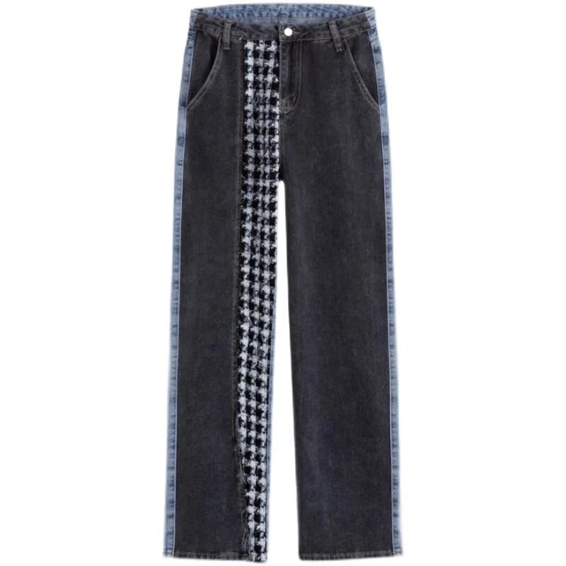 Blugi casual, spălați americani, cu buzunare multiple, pantaloni largi, largi, negri, retro, Y2K