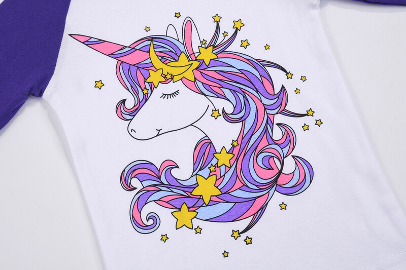 Комплекти пижами за момичета от 3 до 12 години Бебешки пижами за момичета Infantil Детски пижами Памук Пролет Есен Спално облекло с карикатури на животни