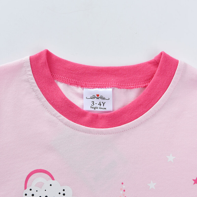 DXTON Vaikų pižamos Vaikų namų aprangos kostiumas Vienaragis Animacinių filmų miegui skirtų drabužių mergaičių laisvalaikio viršūnės ir kelnės Medvilninių naktinių drabužių mergaičių pižamų rinkinys