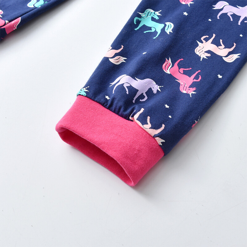 DXTON vaikiškų animacinių filmukų drabužių rinkiniai naktinės pižamos rudens pavasariui vienaragio marškinėliai ir kelnių kostiumai pižamos vaikiškos pižamos 2 vnt.