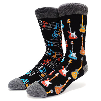 Υψηλής ποιότητας χτενισμένες βαμβακερές κάλτσες ΑΒ Μοτίβο φαγητού Long Tube Funny Happy Men Socks Novelty Skateboard Crew Casual Crazy Socks