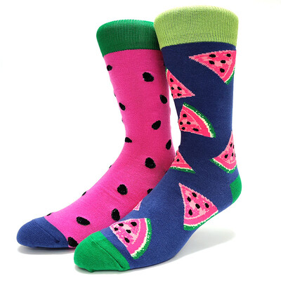 Υψηλής ποιότητας χτενισμένες βαμβακερές κάλτσες ΑΒ Μοτίβο φαγητού Long Tube Funny Happy Men Socks Novelty Skateboard Crew Casual Crazy Socks