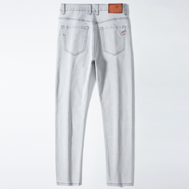 Pánske džínsy rovného strihu s tenkým denimom, ľahké bavlnené elastické nohavice, jar/leto 2023, streetwear, mladistvá vitalita