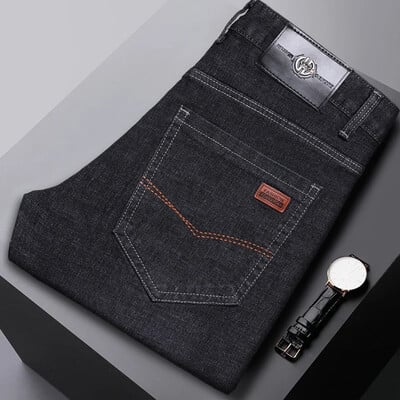 Pánske ležérne džínsy s krátkym rukávom, bavlnené, bežné, klasické, džínsové, plus veľkosť, strečové, slim fit nohavice z roku 2024