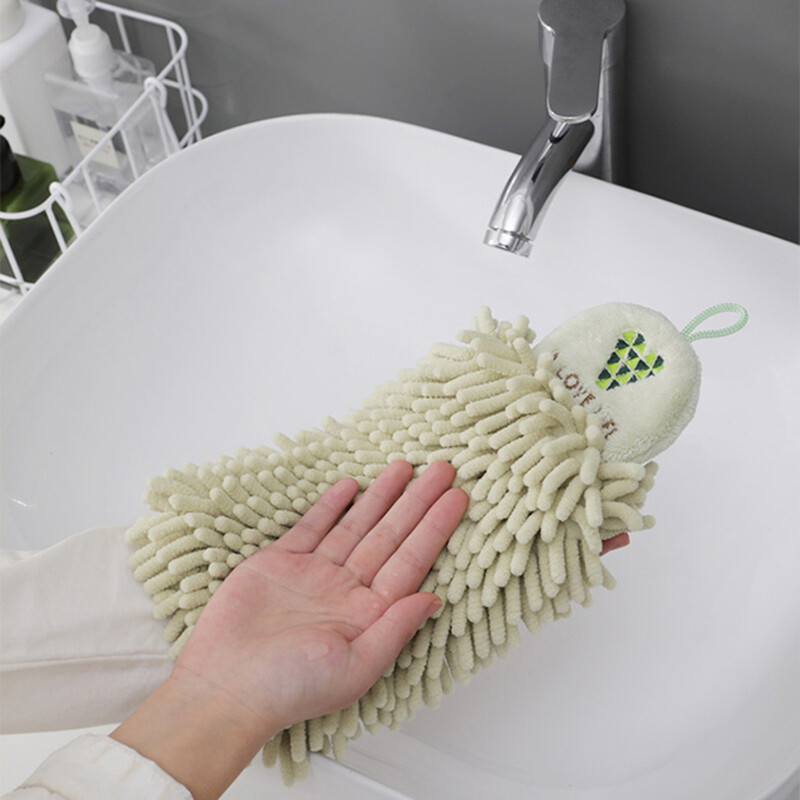 1 vnt. šenilinis rankšluostis, kūrybingas animacinių filmų siuvinėjimo dizainas, sugeriantis greitai džiūstantis minkštas rankšluostis, vonios kambariui, virtuvei