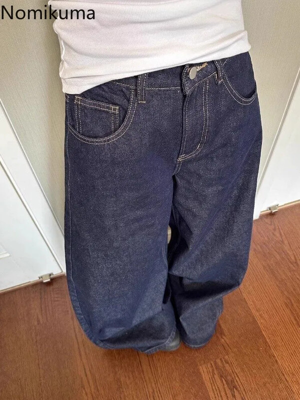 Dámske džínsy, streetwear, elegantné, Y2k, široké nohavice, nové, 2024, spodné diely, vysoký pás, rovné džínsové nohavice, ležérne kórejské pantalon Femme