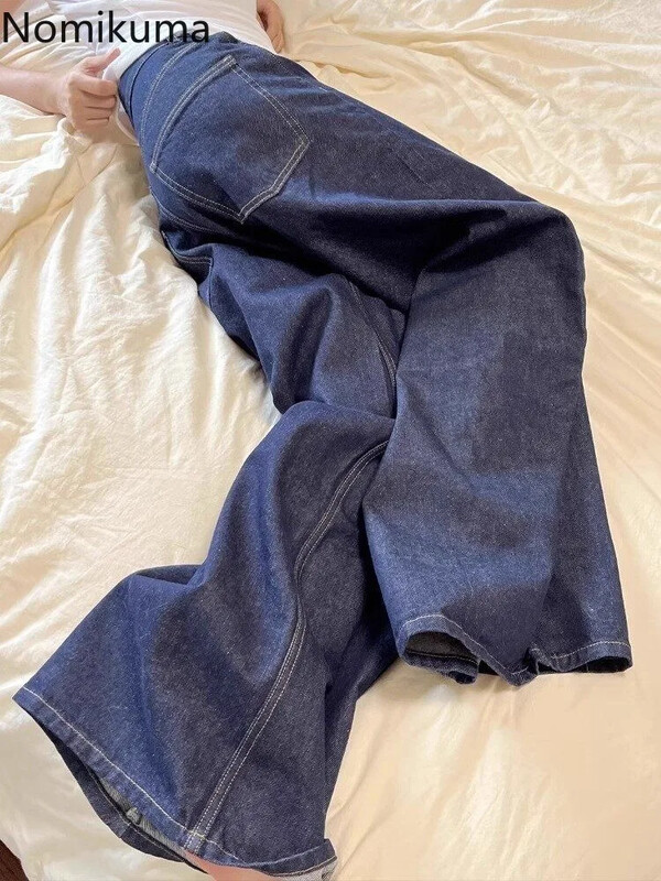Dámske džínsy, streetwear, elegantné, Y2k, široké nohavice, nové, 2024, spodné diely, vysoký pás, rovné džínsové nohavice, ležérne kórejské pantalon Femme