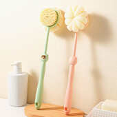 Προϊόντα μπάνιου Μπάνιου Καμπύλη βούρτσα μακράς λαβής με μαλακές και σφιχτές τρίχες που μπορεί να χρησιμοποιηθεί για υγρό ή στεγνό μασάζ μπάνιου