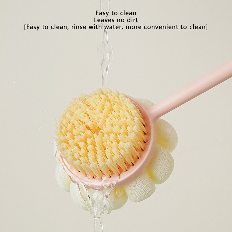 Προϊόντα μπάνιου Μπάνιου Καμπύλη βούρτσα μακράς λαβής με μαλακές και σφιχτές τρίχες που μπορεί να χρησιμοποιηθεί για υγρό ή στεγνό μασάζ μπάνιου