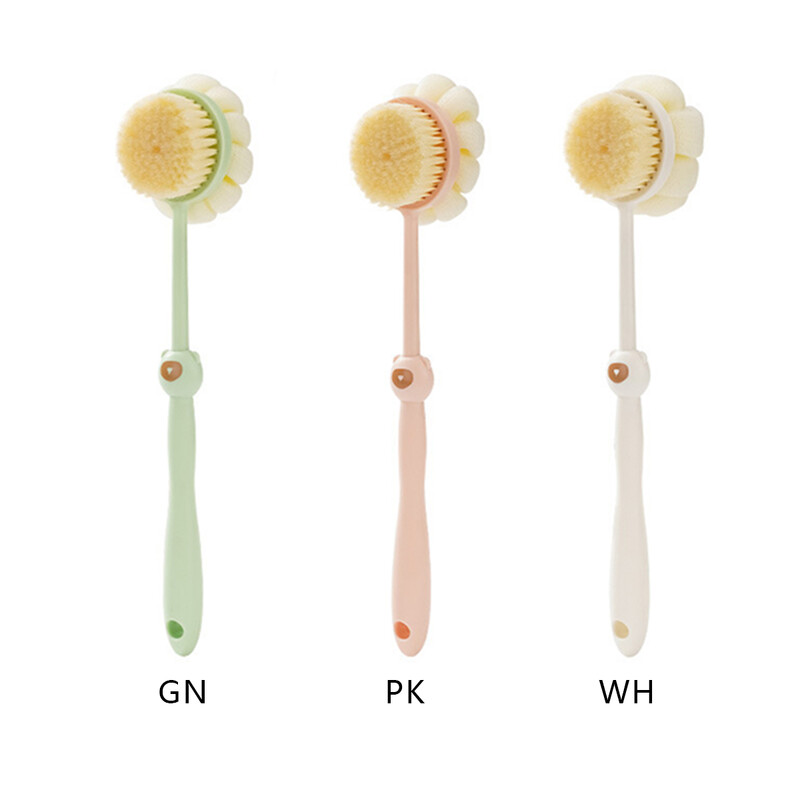 Προϊόντα μπάνιου Μπάνιου Καμπύλη βούρτσα μακράς λαβής με μαλακές και σφιχτές τρίχες που μπορεί να χρησιμοποιηθεί για υγρό ή στεγνό μασάζ μπάνιου