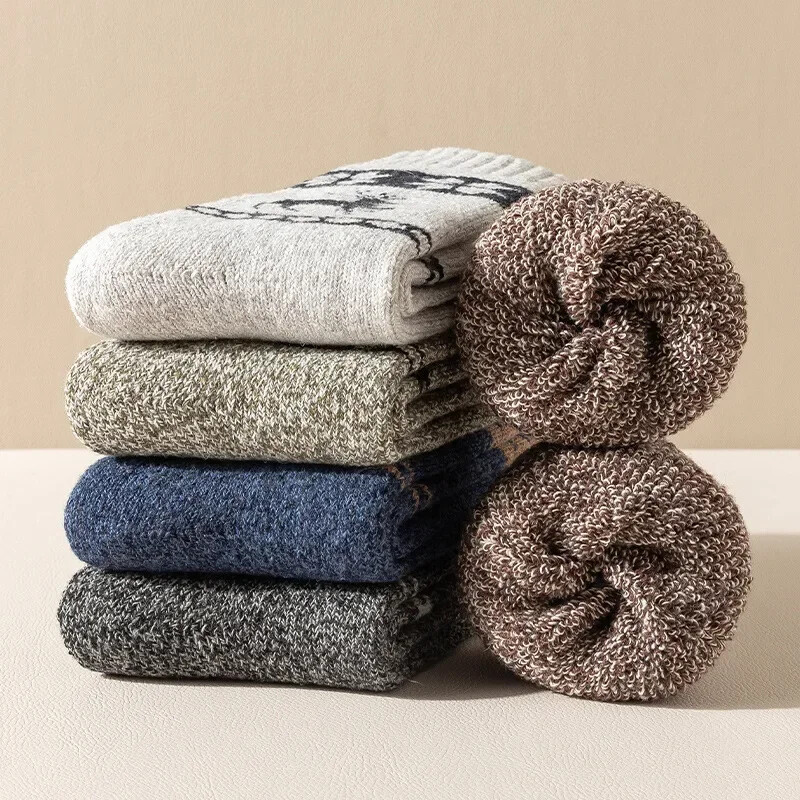 Férfi gyapjú zokni túra zokni vastag téli gyapjú meleg zokni légáteresztő Elk Crew hőzokni hideg ellen