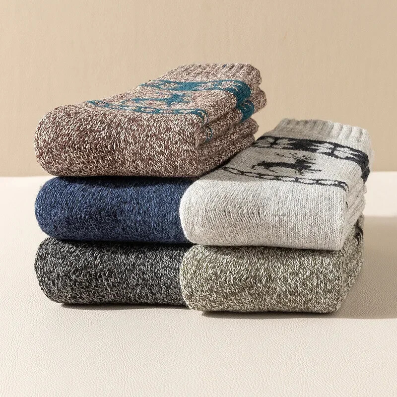 Férfi gyapjú zokni túra zokni vastag téli gyapjú meleg zokni légáteresztő Elk Crew hőzokni hideg ellen