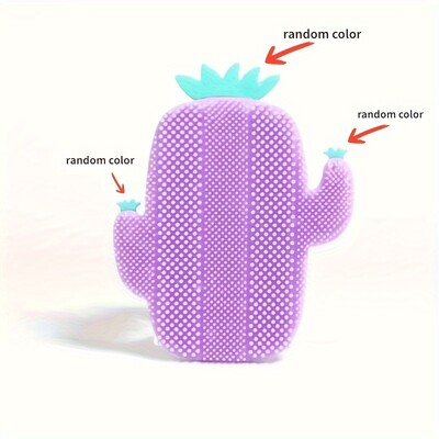 1kom Slatki kaktus Silikonska masažna četka za kupanje Alati za piling lica i tijela Suho četkanje Četka za tijelo Sapun Mrežica Piling za kupanje