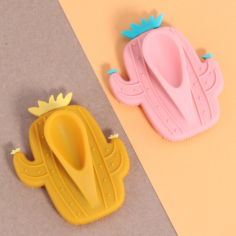 1kom Slatki kaktus Silikonska masažna četka za kupanje Alati za piling lica i tijela Suho četkanje Četka za tijelo Sapun Mrežica Piling za kupanje