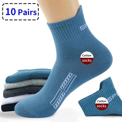 10 pāri augstas kvalitātes Lot Man zeķes Ikdienas elpojošas zeķes vīriešiem Kokvilnas zeķes Run Sporta zeķes Vīriešu dāvana Sokken Liels izmērs38-45