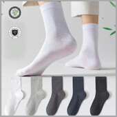 10 pár férfi bambusz zokni, antibakteriális és szagtalan Puha üzleti zokni, hordható és légáteresztő alkalmi zokni férfiaknak