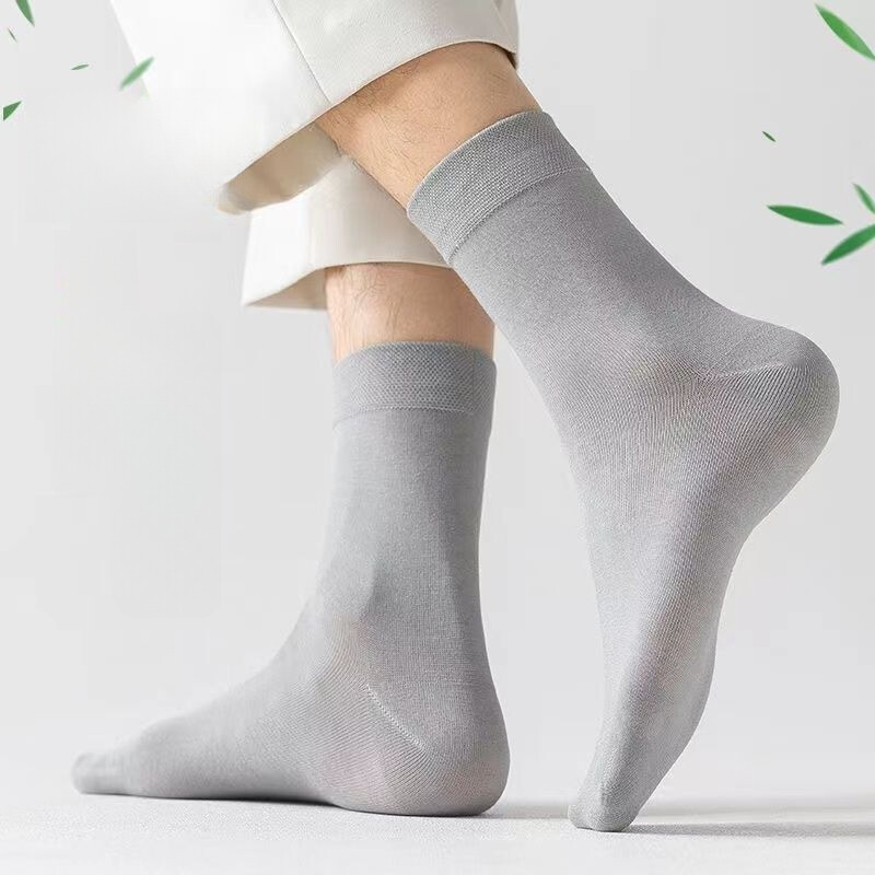 10 pár férfi bambusz zokni, antibakteriális és szagtalan Puha üzleti zokni, hordható és légáteresztő alkalmi zokni férfiaknak